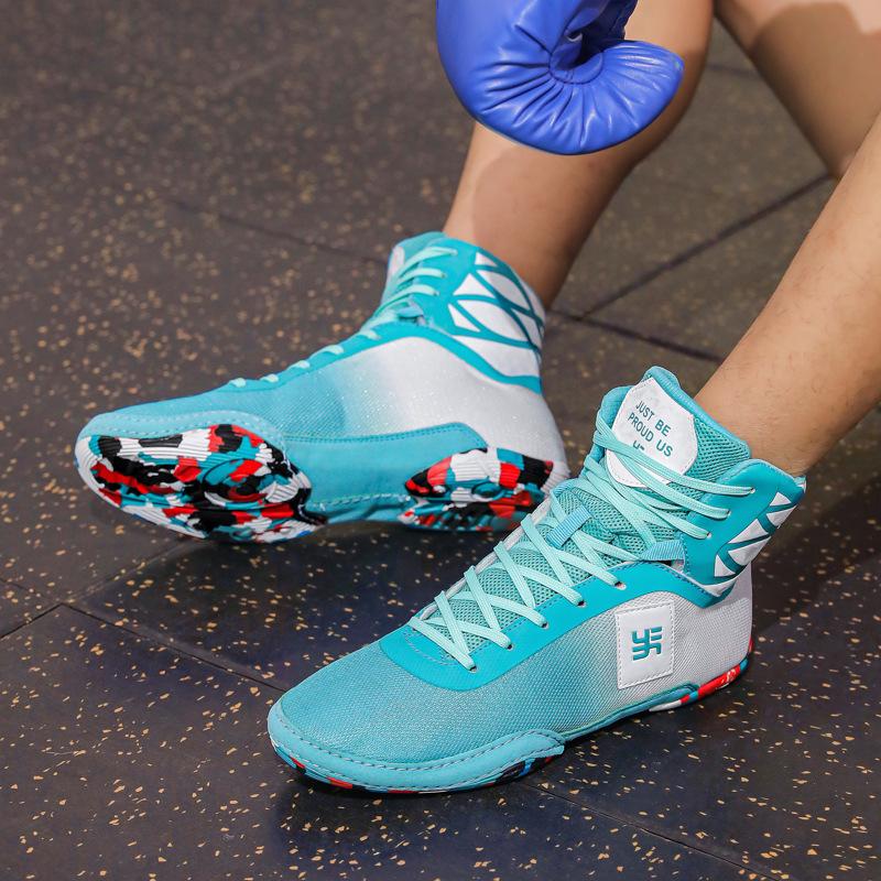 

Новые боксерки мужские Гаобан санда обувь тренировочная обувь для единоборств износостойкая обувь для борьбы мужская и женская бокс профессиональный соревновательный 45