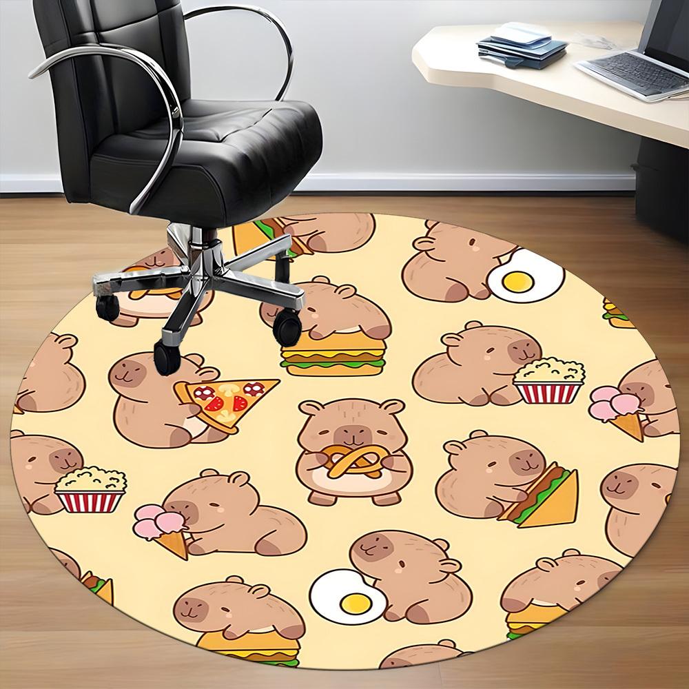 1pc Capoeira Office Round Area Rug, Under Office Chairs Bedroom Living Room Home Decor, Room Deco