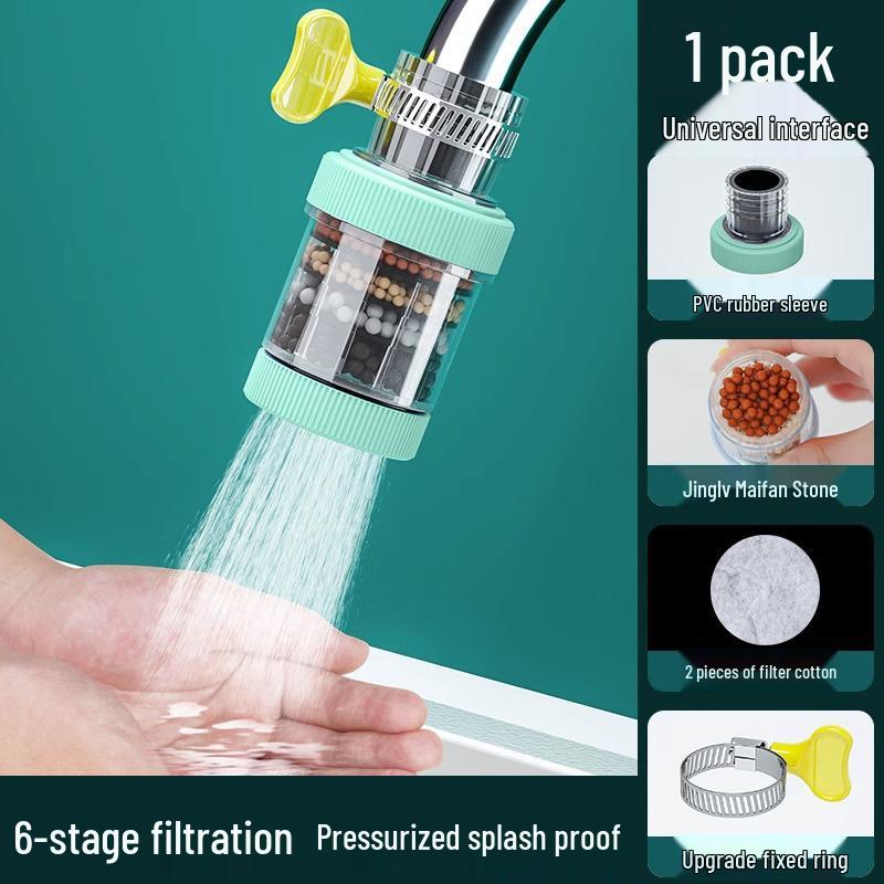 Universal Kitchen & Bathroom Anti-Splash Faucet Filter with Replaceable Core