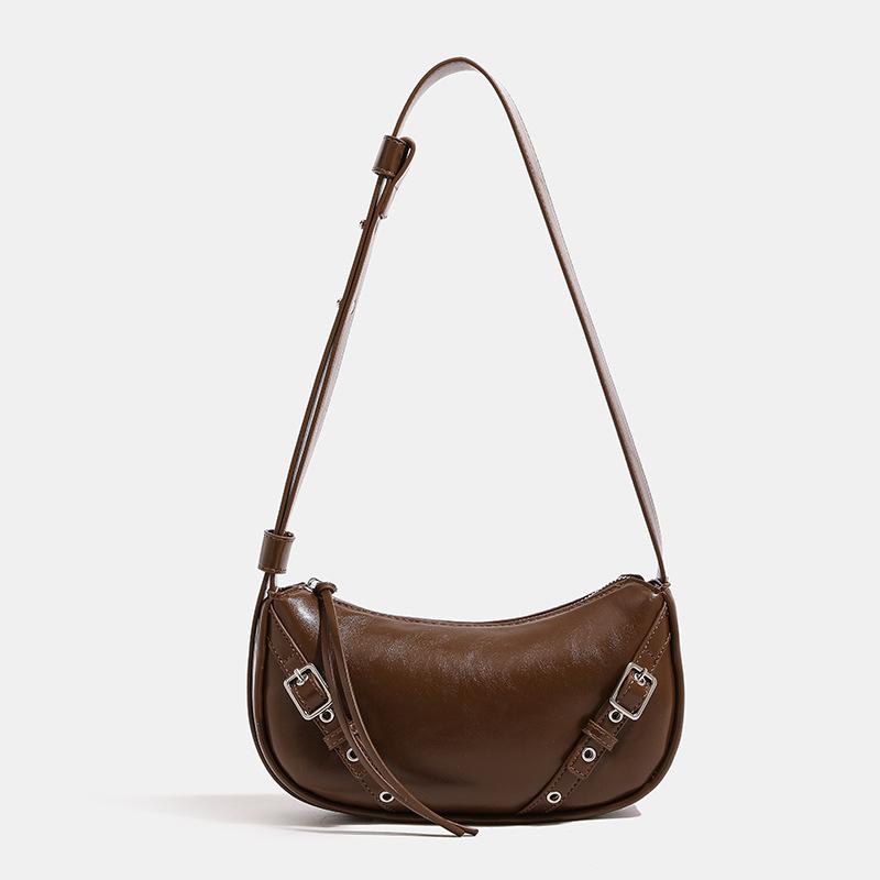 2024 Spring/Summer New Women's Bag, Unique Design, Textured Baguette Bag, Vintage Underarm Bag, Versatile Ins Shoulder Bag