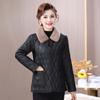 Chic Winter Fleece-lined Coat for Middle-aged & Elderly Women - Fashionable Leather-Feel, Loose Fit Top