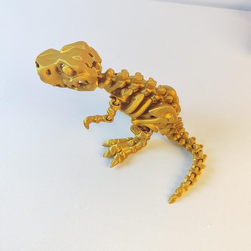 3D Printed Dinosaur Skeleton Figure Articulated Movable Fidget Toy Miniature Desktop Decoration Craft Model Gift For Kids