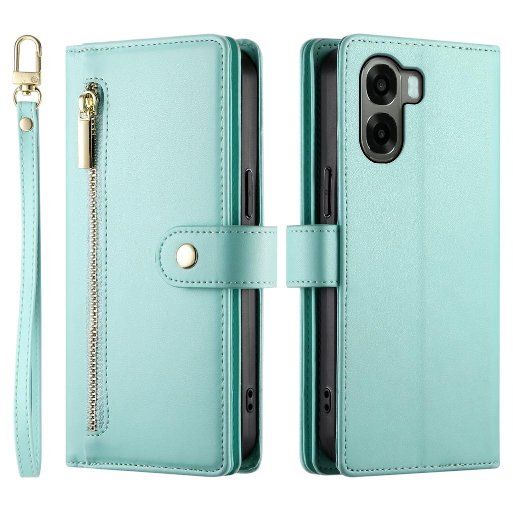 For Oppo A6x 5G / A6x 4G Leather Case Zipper Pocket Wallet Phone Cover with Straps