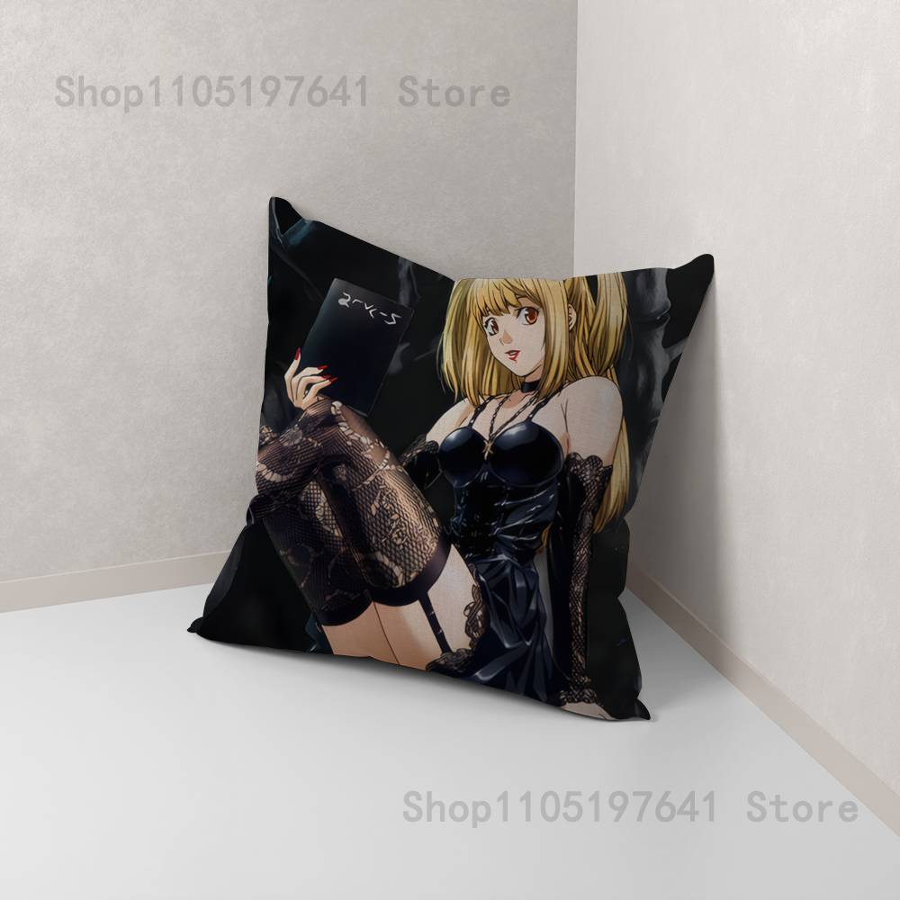Misa D-Death N-Note Pillow Case For Sofa Decor Car Office Room Printing Cushion Cover Decorations and Protector