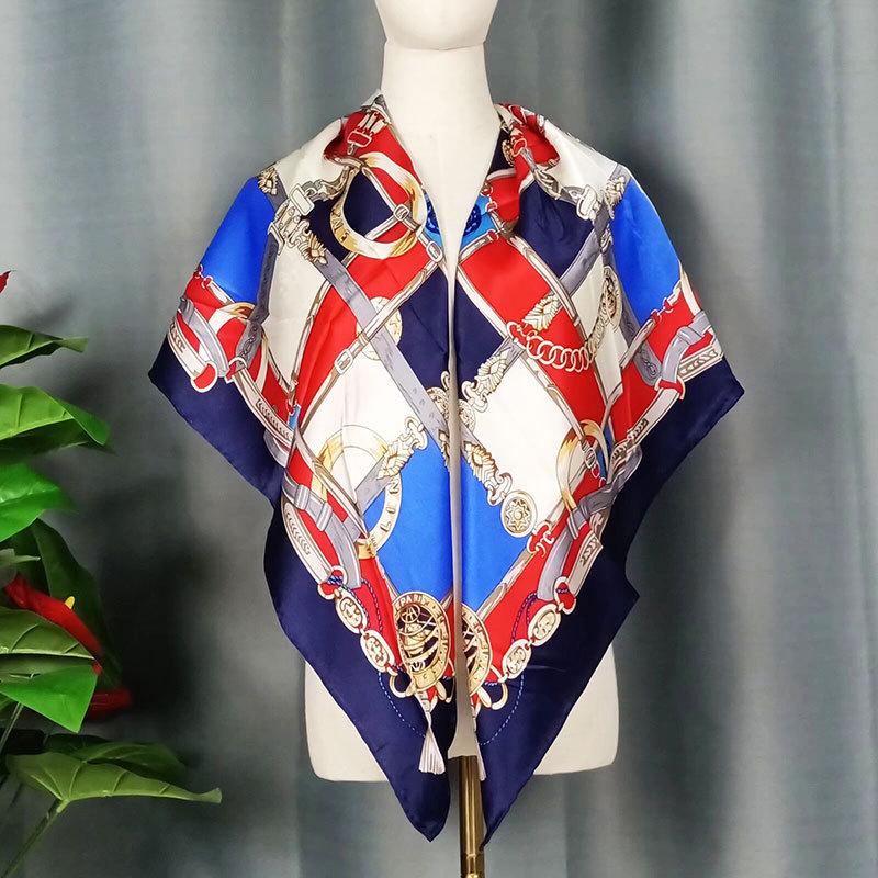 2024 New Style Large Square Scarf: 110 Mulberry Silk with Hand-Rolled Edges