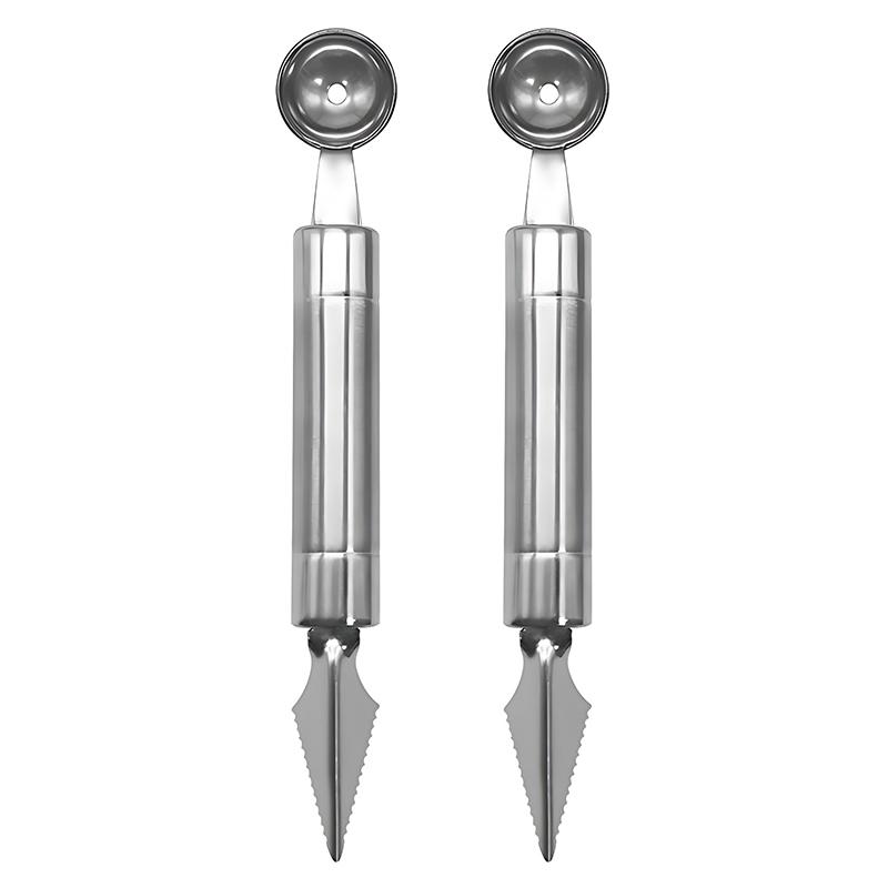 

2PCS/Pack Fruit Ball Scoop Tools Stainl Steel Shaping Spoon Digging Balls Carving Shapes Fruit Salad Kitchen Camping Gadgets ZYF