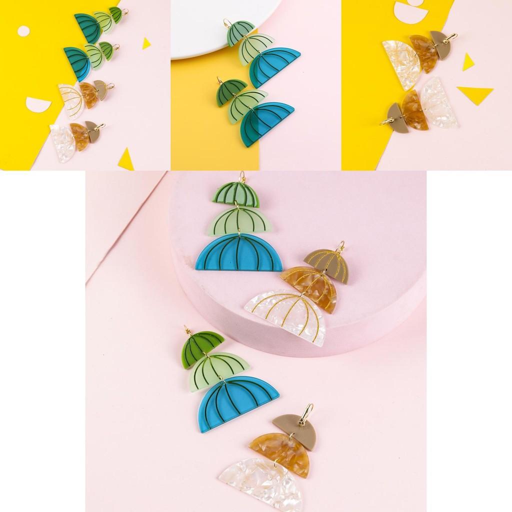 Fashionable Geometric Earrings For Women Trendy Half Circle Design In Multiple Colors