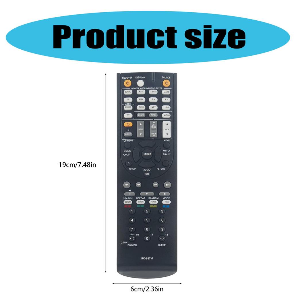 RC837M Video Auditory Receiver Remote Substitute For Video Receiver RC837M TX-NR616 Series Models