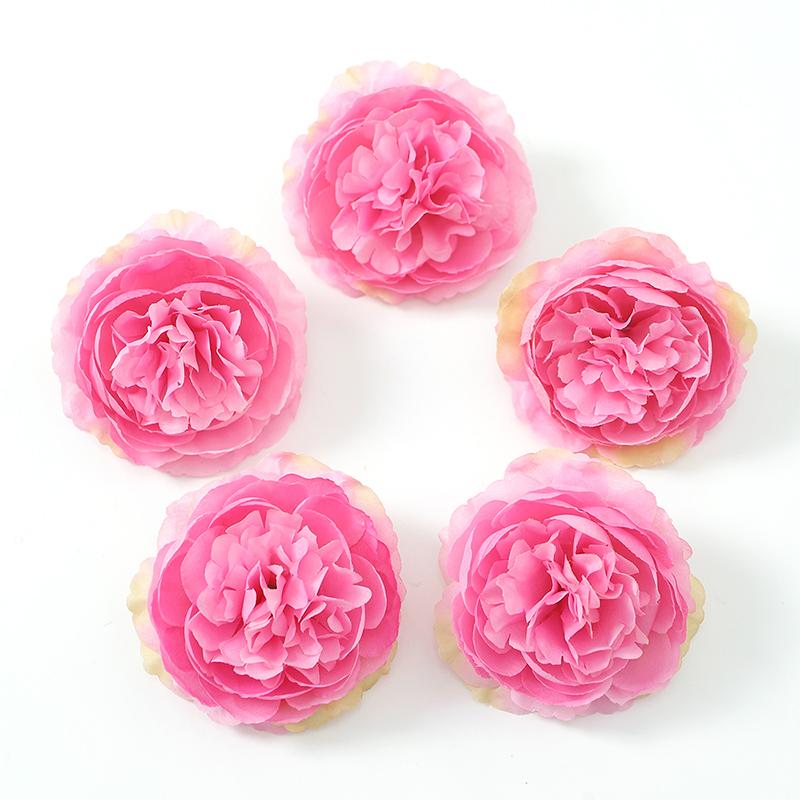 5/10Pcs 7.5cm Silk Peony Artificial Flowers Heads for Home Party Wedding Decor Accessories Garden Crafts Manual Christmas Wreath