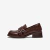 Bata Le Women's Loafers Cowhide Commuter Chunky Heel Shoes