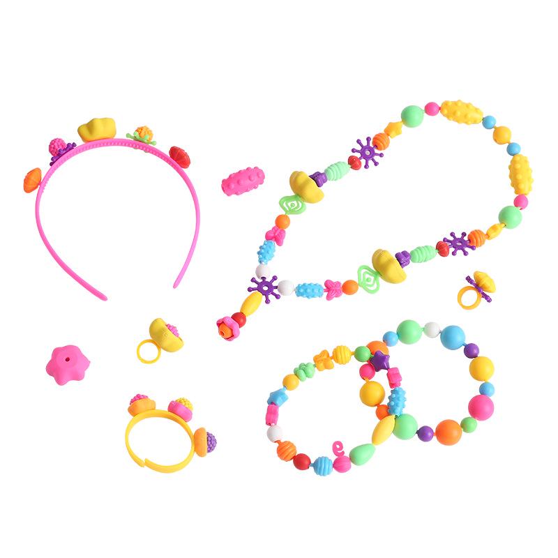 Children's DIY Beading Kit: Cordless Pop Beads for Necklaces & Bracelets