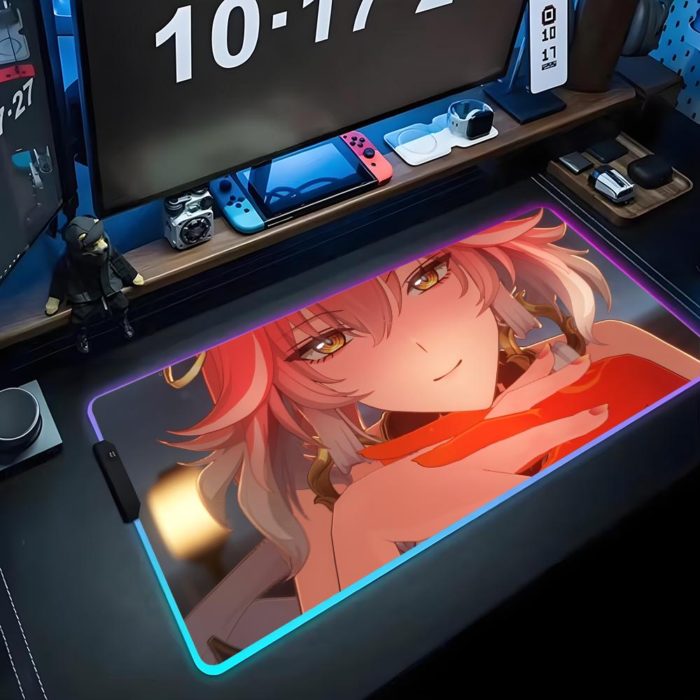 chang li Mouse Pad RGB Gaming Mousepad Big LED Pad PC Desk Mat Luminous Mouse Pad Large Keyboard Mats Table Rug With Backlit