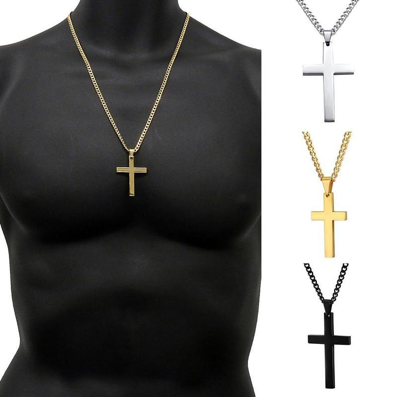 Cross Necklace Pendant Steel 