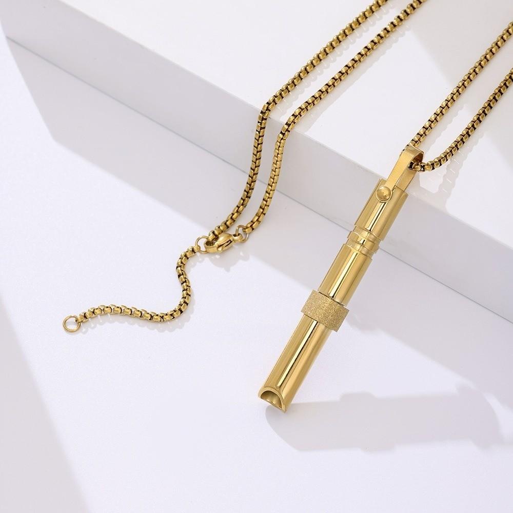 Fashion Mindfulness Training Whistle Stainless Steel Rotatable Yoga Portable Stress Relief Jewelry Accessories