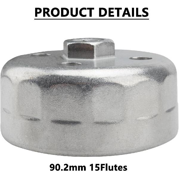 Heavy Duty 90.2Mm 15Flutes Oil Filter Wrench Compatible With Land Rover And Jaguar - Fits 3.0L & 5.0L Gas Engines
