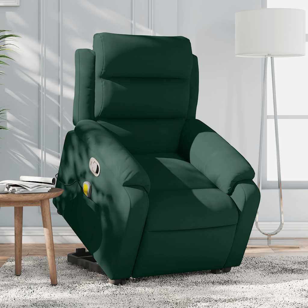 Recliner Chair with Rising Function Dark Green Velvet
