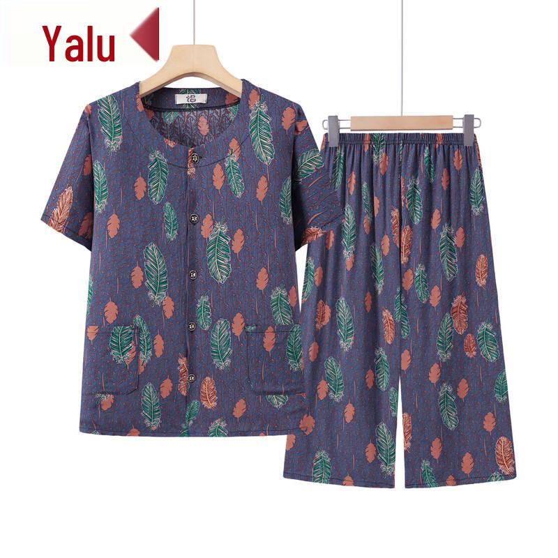 

Женский летний комплект из футболки и брюк Yalu из смесового хлопка 2XL (Suggested 100-115 lbs)