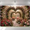 LS 2026 Toile de fond Saint-Valentin Photographie Cœur d'Amour Rouge Adulte 14 Février Décoration Fête de Mariage Fond Photo