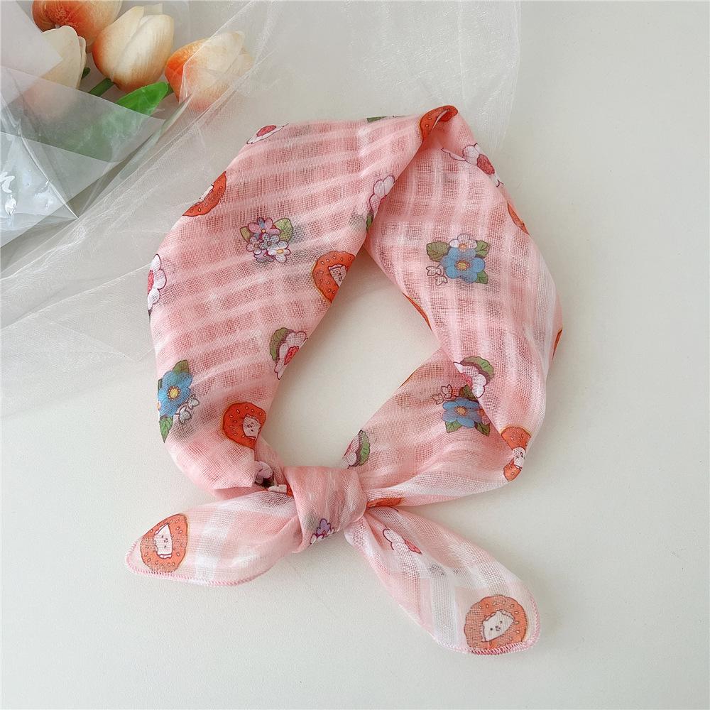 Eșarfă pătrată mică din bumbac și in Eșarfă din mătase Primăvară și toamnă pentru femei Stil nou artistic și versatilă la modă Esarfă cu bentiță cu temperament