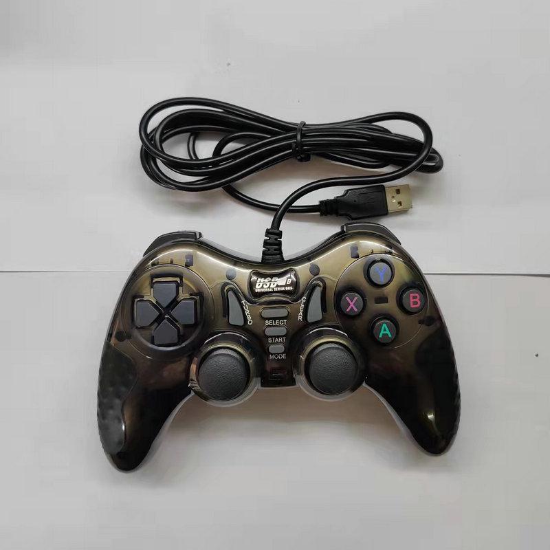 USB Wired Multi-Function Game Controller for PC and PS3 with Vibration прозрачный черный