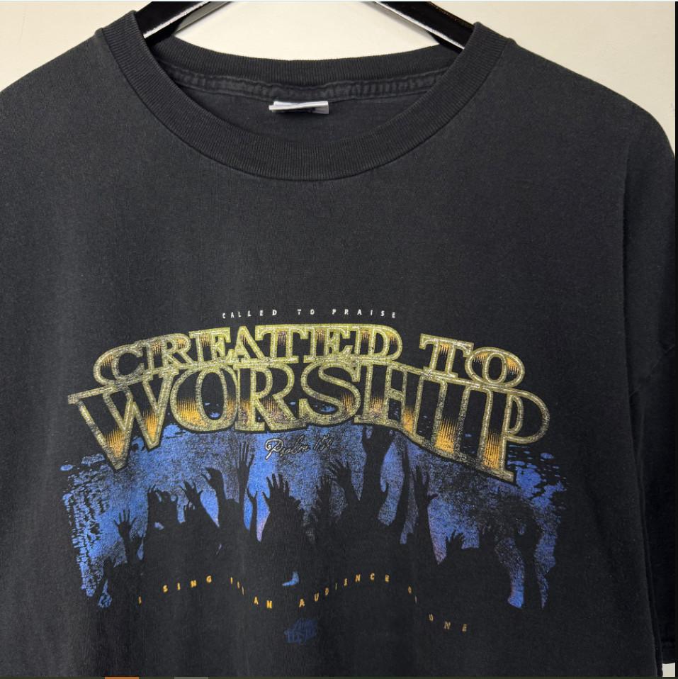 Vintage 90 s JESUS Created to Worship T-shirt size S-5XL M