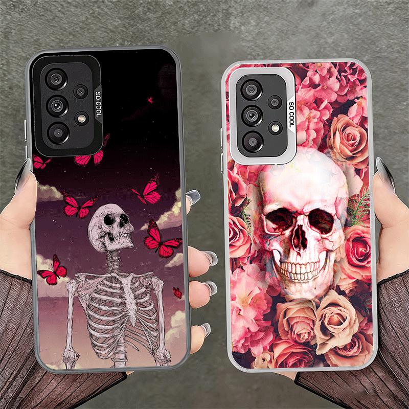 Floral Skull Flower Skeleton Shockproof Phone Case for Samsung A17 A16 A15 A14 A37 A57 A36 A56 A26 A35 A55 A25 A34 A54 A24 A13 A