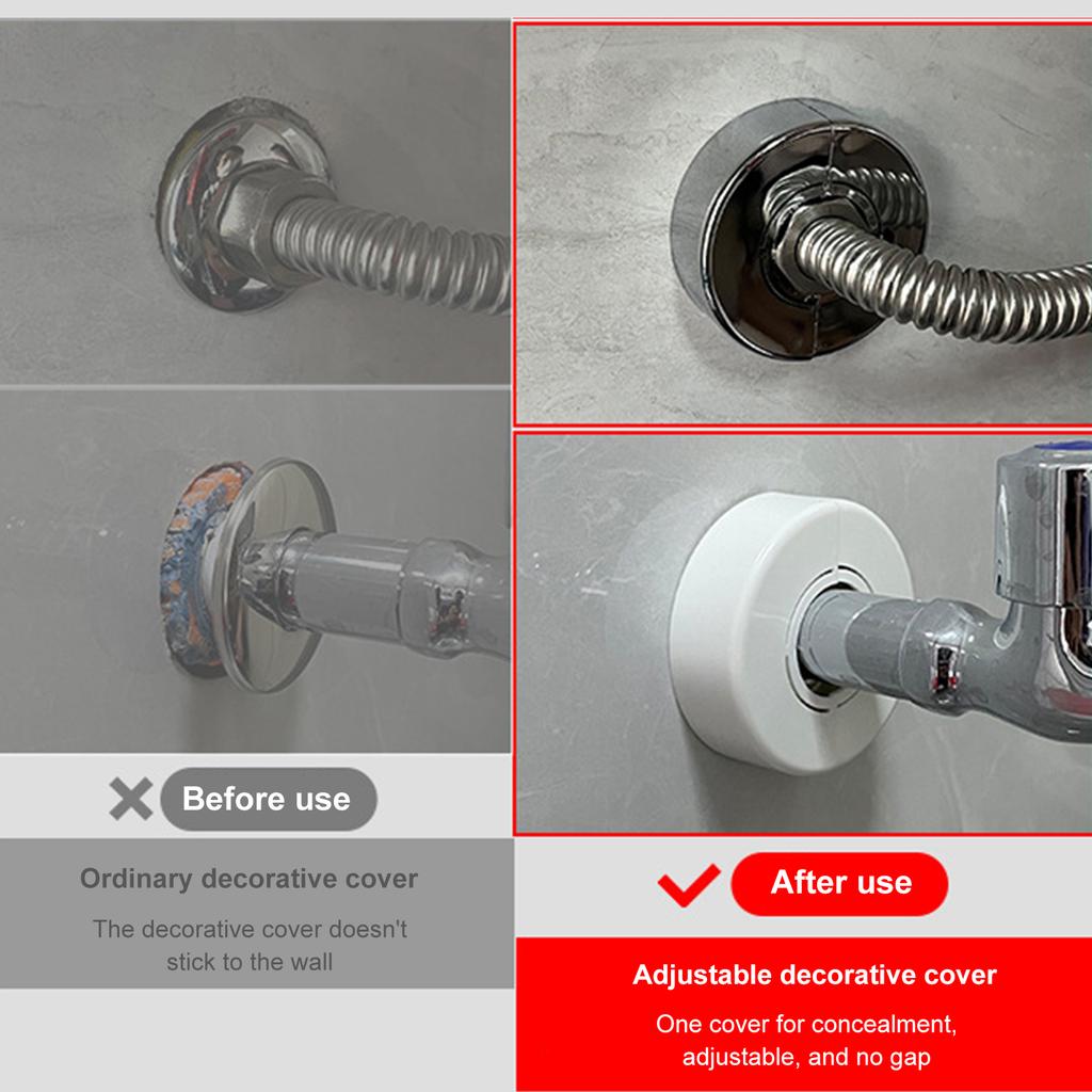 Adjustable Height Silver Shower Pipe Cover Decorative Bathroom Accessory For Enhanced Aesthetics