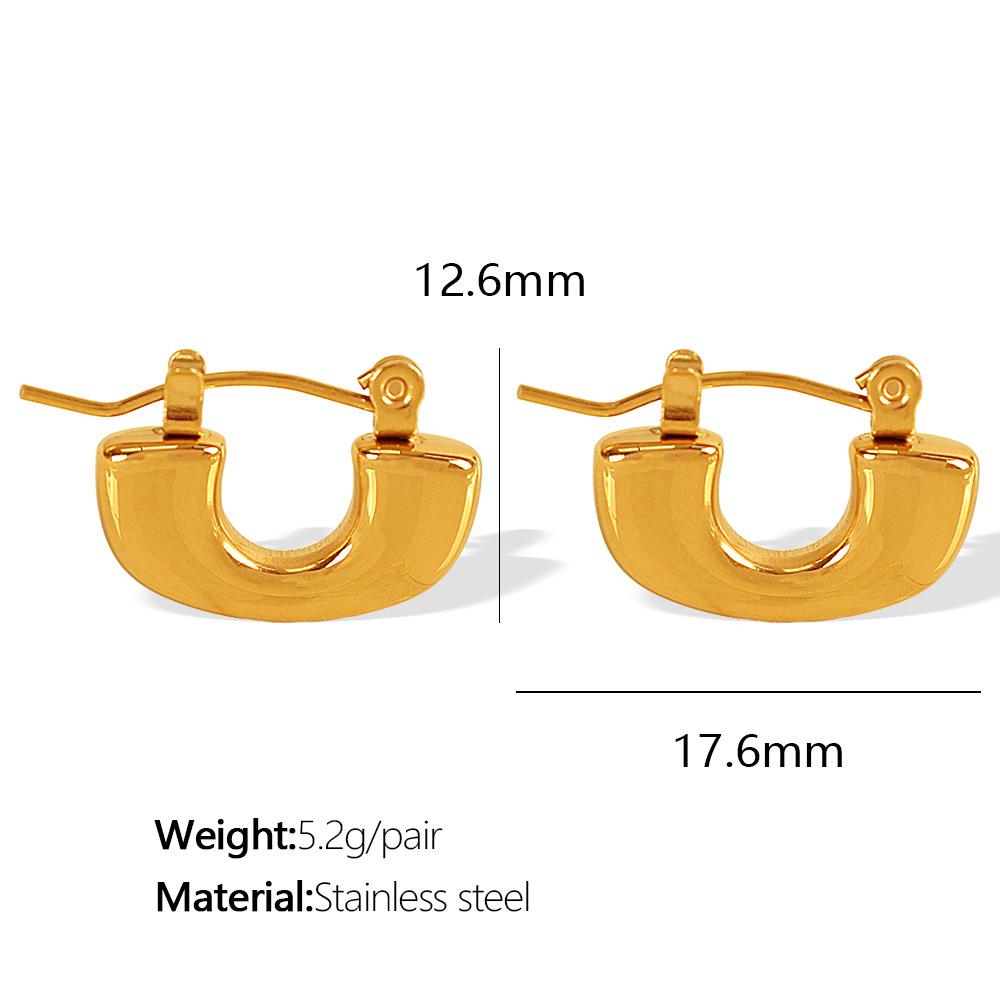 Vintage Design Sense U-shaped Necklace Earrings Women's Personality Simple Snake Bone Chain Titanium Steel Collarbone Chain Earrings Set