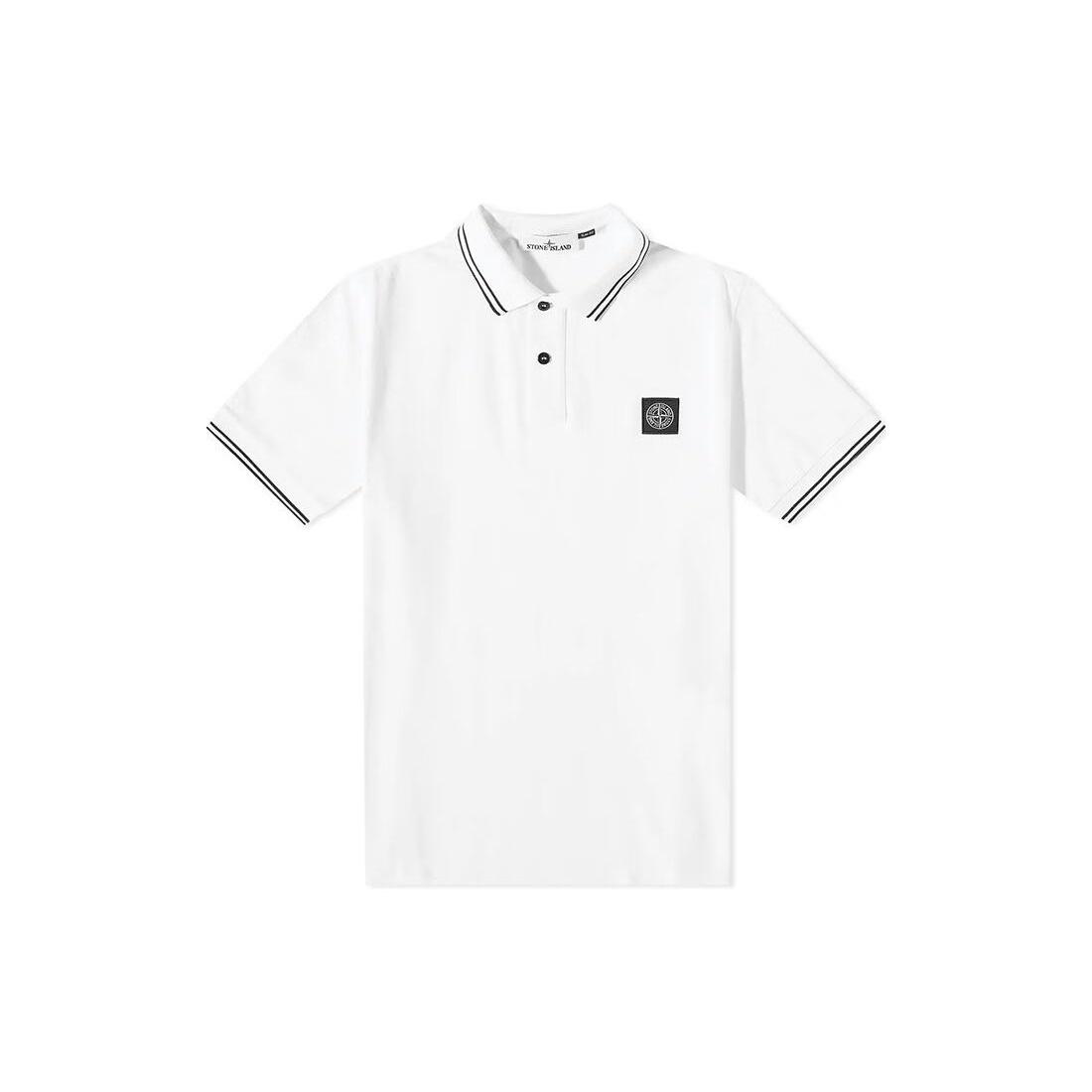 STONE ISLAND Patch Polo Shirt `White`