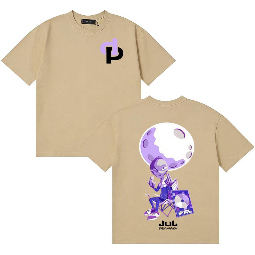 Rapper Jul Rien 100 Rien Print Tshirts French Streetwear Unisexs Women Humor Oversized Tshirt Cotton Shortsleeved Casual T Shirt