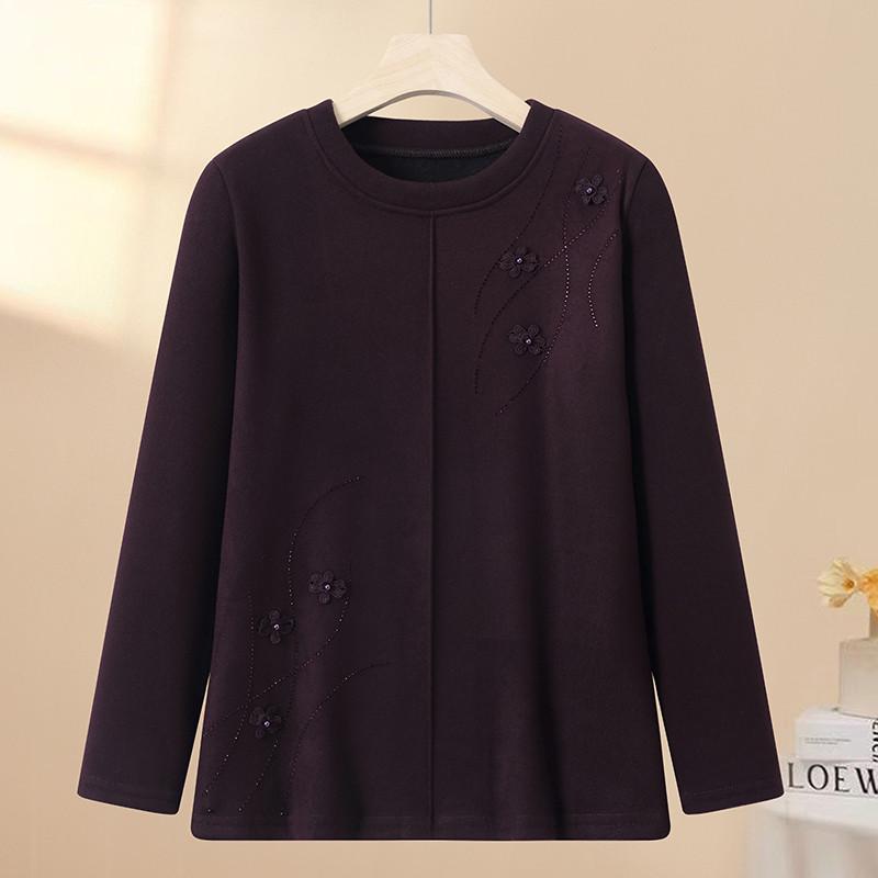 Plus Size Velvet Winter Top - Stylish New Arrival for Middle-Aged Women