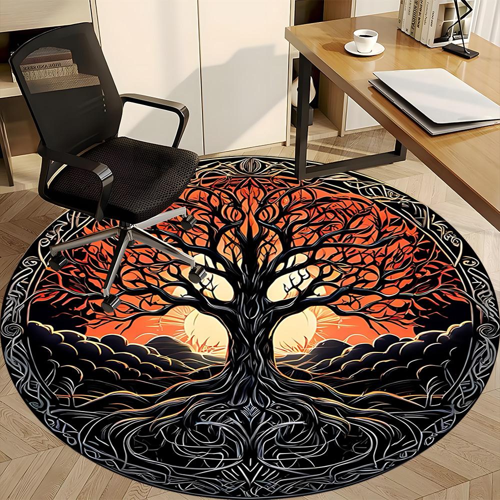1pc Tree of Life Office Round Area Rug, Under Office Chairs Bedroom Living Room Home Decor, Room Deco, Available in Various Sizes 023