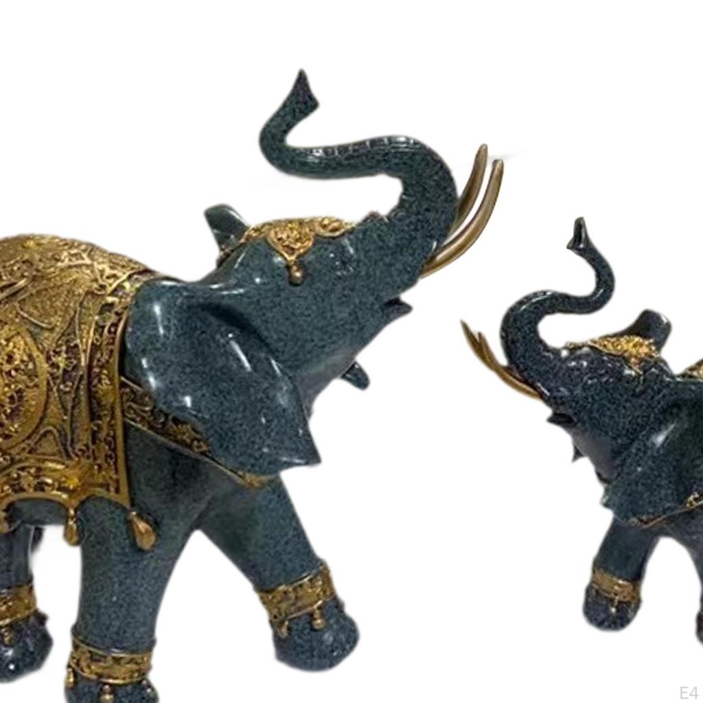 Elephant Figurine Pair for Elegant Home Display