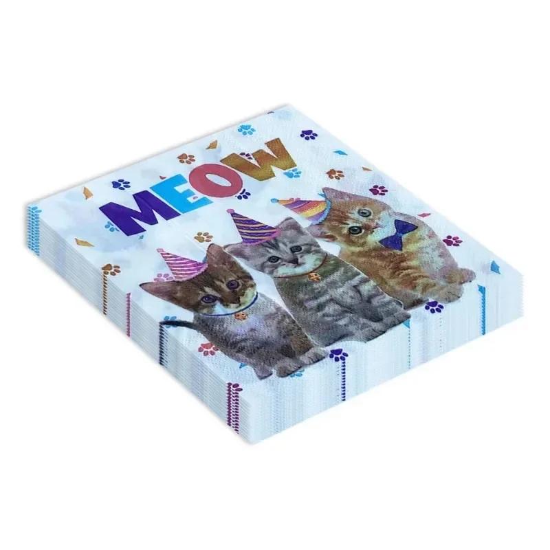 20 pz/Pacco 33*33cm 2 VelI Tovagliolo Usa e Getta per Feste Modello Serie Animali