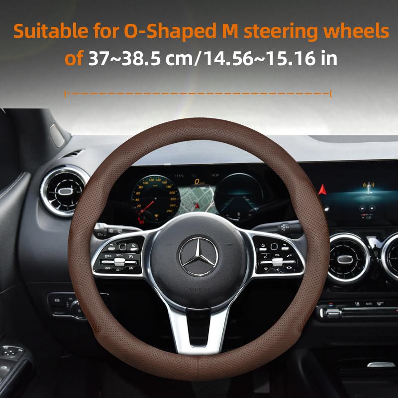 Suitable for Mercedes-Benz Ultra-Thin Breathable Leather Steering Wheel Cover Suitable for E Class S C a Glc Suv Eqc Gle Gla Eqe Amg Eq C63 E63 