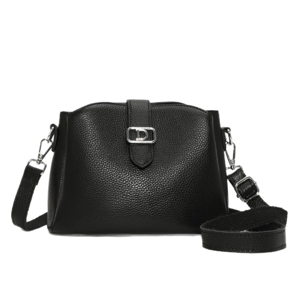 Genuine Leather Women's Bag Fashionable Casual Large Capacity Bucket Bag Cowhide Single-shoulder Crossbody Bag