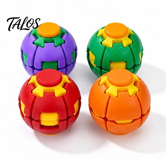 Portable Anxiety Toy 3D Printed Stress Ball, Press & Rotating Finger Spinner, Decompression Ball Fidget Toys, Ergonomic for Office Commuting