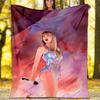 1pc Taylor Swift1 Theme Blanket - Digital Print, Polyester, Cozy for All Seasons, Perfect for Outdoor, Camping, and Travel