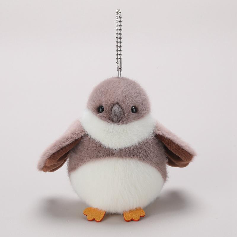 TreasuringU 12cm Adorable Simulation Bird Plush Doll Pendant Cartoon Round Bird Plush Toy Stuffed Pouch Pendants Birth Date Gifts