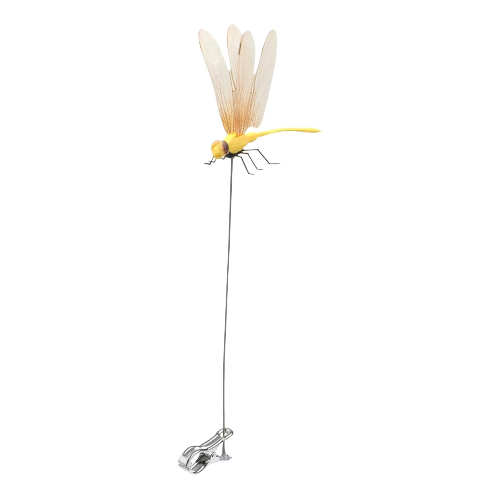 Fake Dragonflies Clip, 3D Dragonflies Garden Decorative Clips, Dragonflies Garden Ornaments, Patio Decoration Dragonflies Stakes With Sticks And Clip
