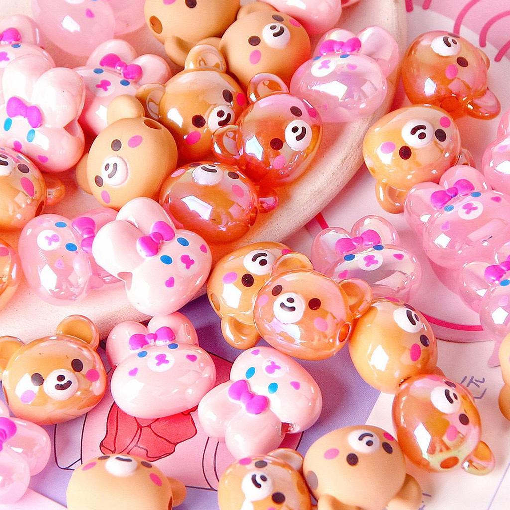 Acrylic Bear & Bunny Star Resin Beads for DIY Phone Chains & Bracelet Charms