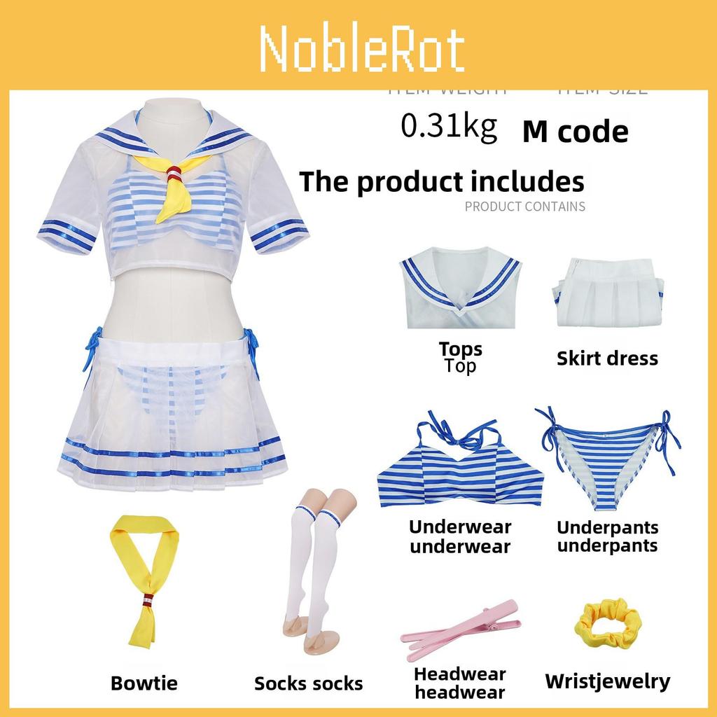 Set Costume Cosplay Rem Navy in Tessuto Poliestere per Fan di Anime e Giochi