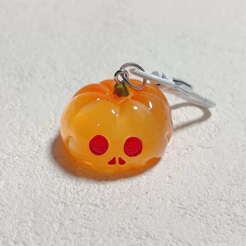 Halloween Luminous Ghost Keychain Halloween Decoration Party Accessories Mini Resin Ghost Pumpkin Keyring Backpack Pendant Gift
