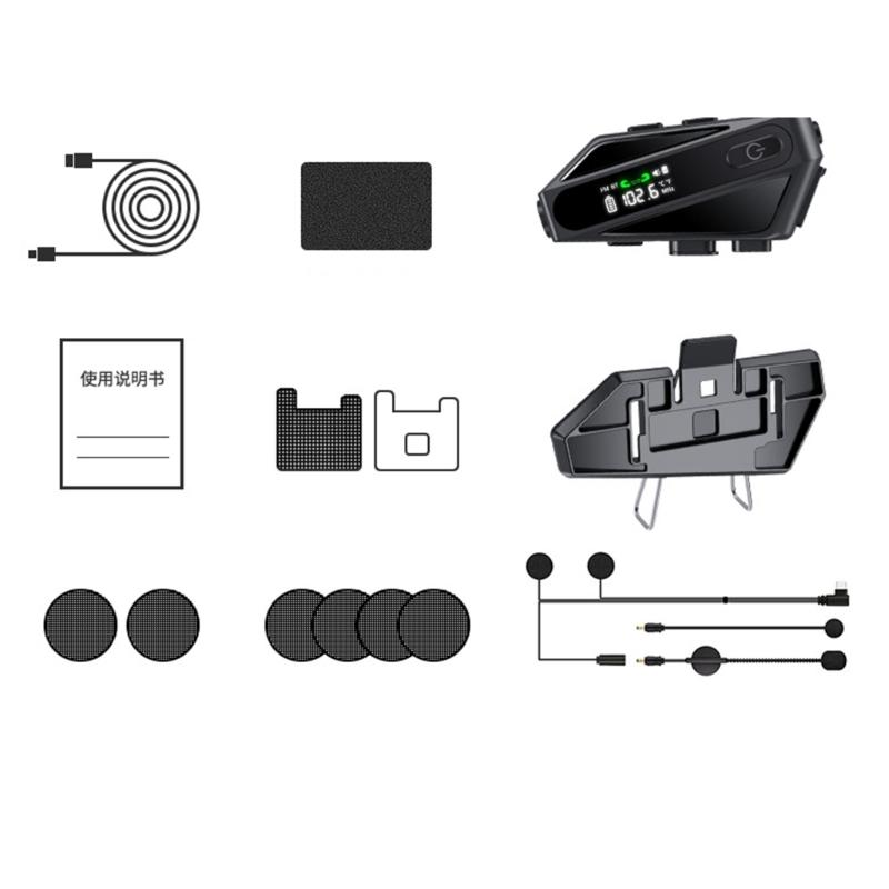 

C6 Motorcycle Helmets Headset BLE5.3 with Microphone Intercom Function Waterproof Design Noise Cancellation for Biking 1