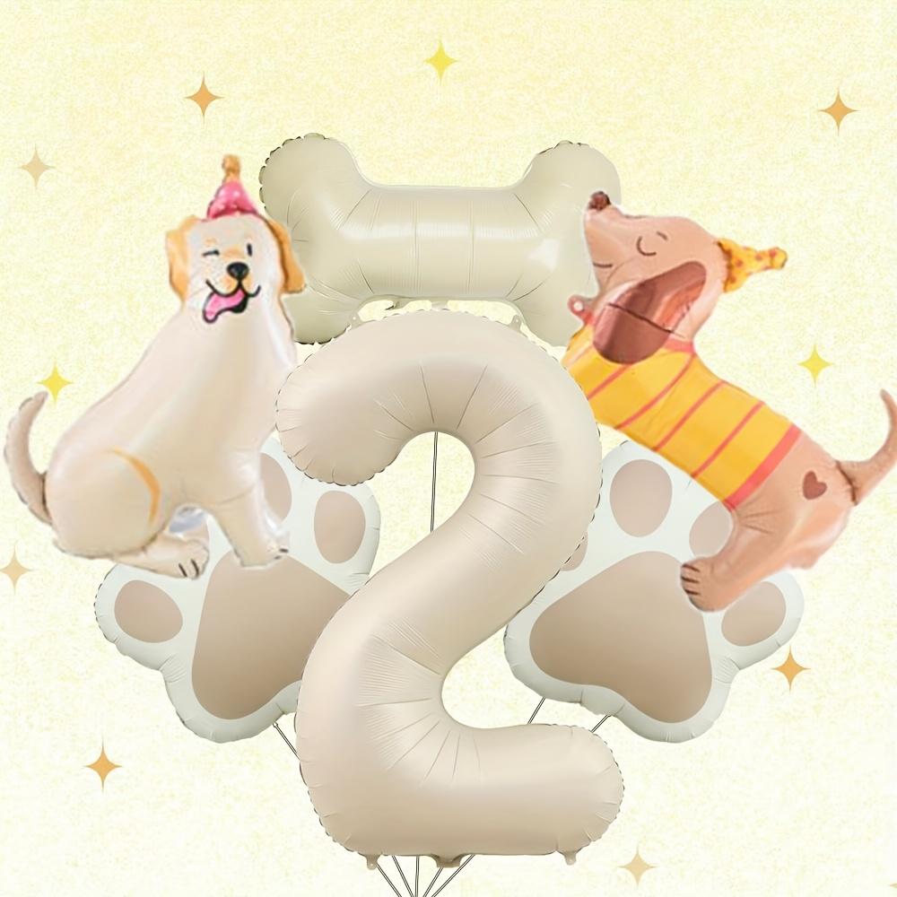 

6Pcs Labrador Retriever Theme Balloon 40 Inch Cream White Digital Set Birthday Party Decoration Baby Shower Globos Decoration 40inch