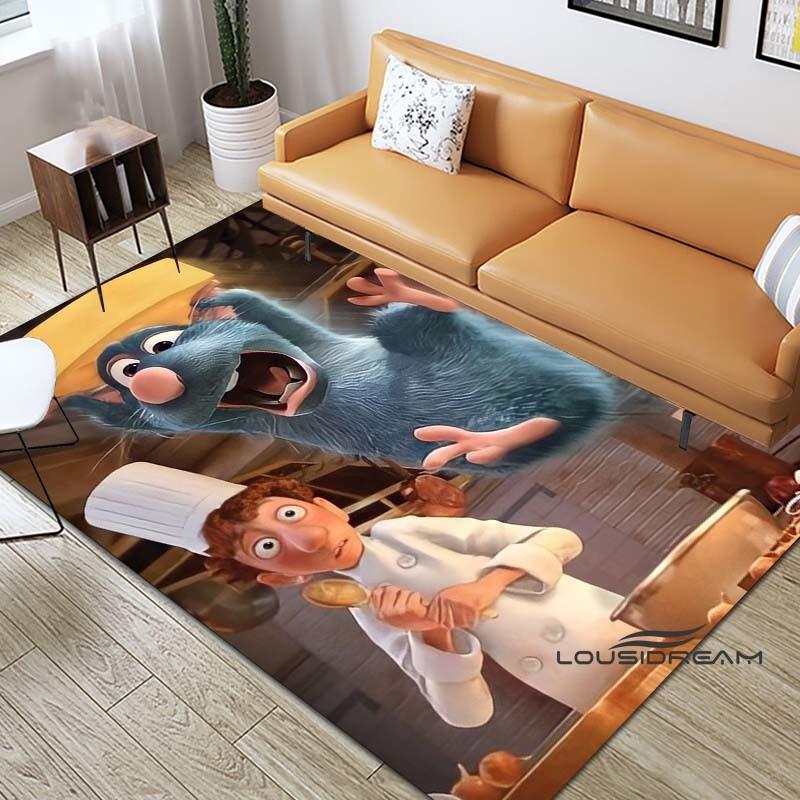 Cartoon Ratatouille Print Rug, Non-slip Kitchen Mat, Outdoor Rug, Home Bedroom Decoration, Yoga Mat, Birthday Gift.