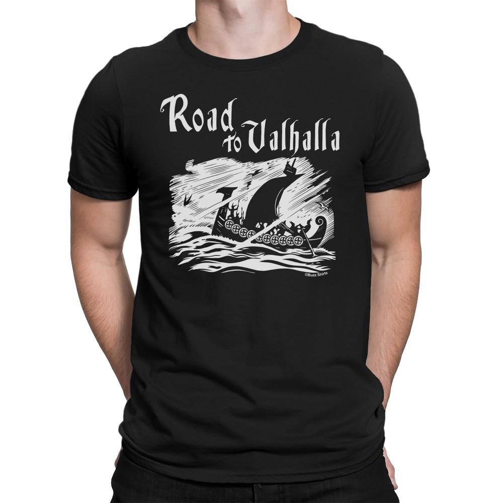 

ROAD TO VALHALLA Mens T-Shirt Viking Vikings Boat Norse Seafarers Tee 4XL