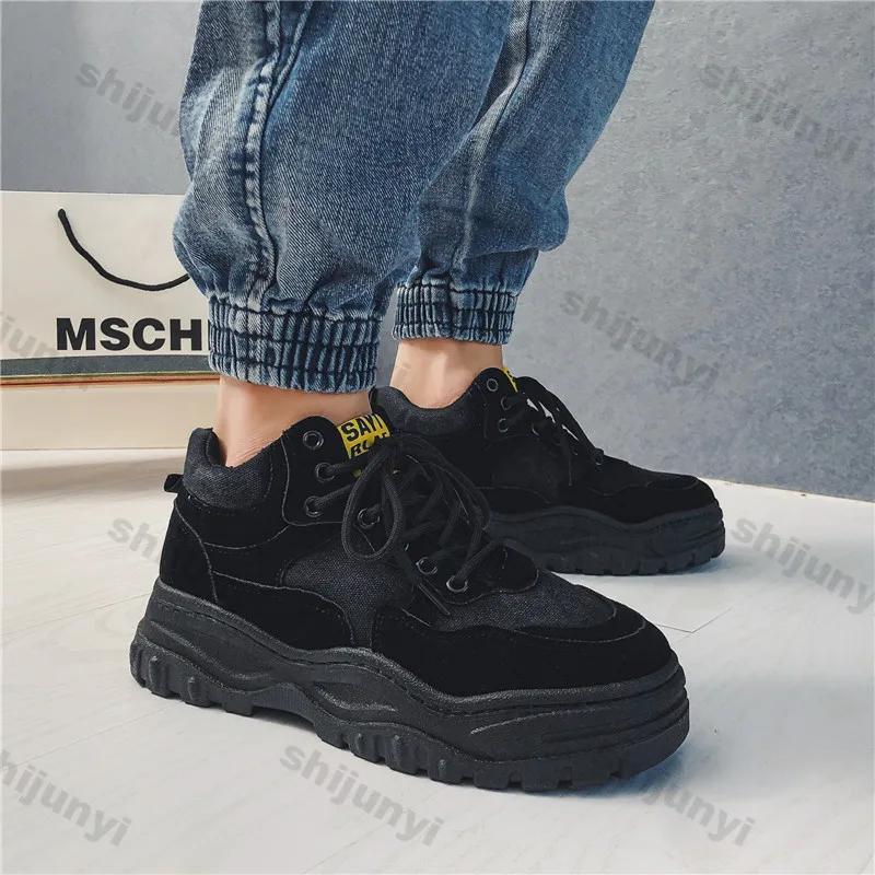 Men Shoes Ankle Boots 2024 New Autumn Winter Sports Casual Comfortable Anti Slip Running Lace Up Platform Warm Outdoor Sneakers