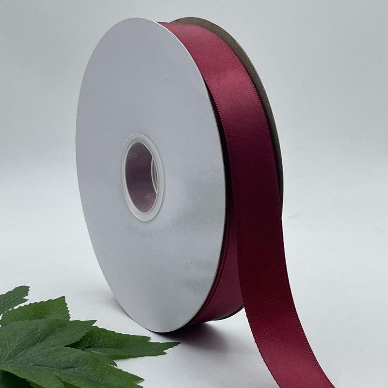 0.6-5cm Wine Red Polyester Ribbon for Gift Box Packaging, Floral Decoration, and Baking.