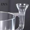 Kitchen Counter Organizer Clear Self Rinsing Berry Washing Bowl, Side Drain Spout And Spiral Convex Modern Fruit Storage Cleaning Container,
